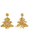 Christmas Tree Acrylic Earrings Gold Style B One Size Earrings - Tophatter Daily Deals