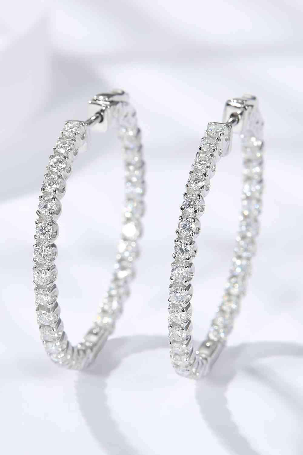 Platinum-Plated Moissanite Huggie Earrings Moissanite - Tophatter Daily Deals