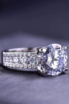 Platinum-Plated 5 Carat Moissanite Side Stone Ring Moissanite - Tophatter Daily Deals