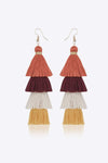 Layered Tassel Earrings Tangerine One Size Earrings - Tophatter Daily Deals