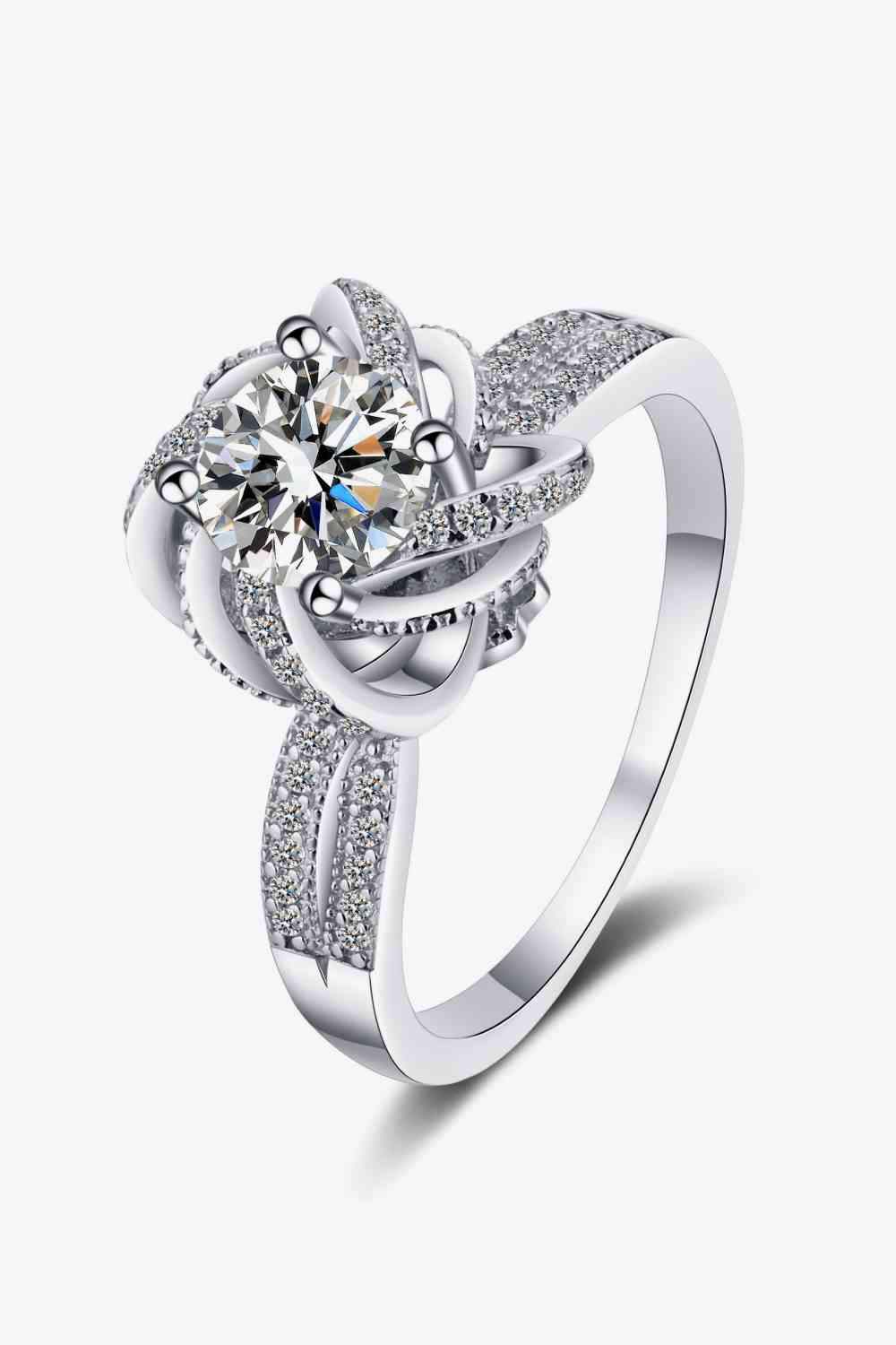 1 Carat Moissanite 925 Sterling Silver Ring Moissanite - Tophatter Daily Deals