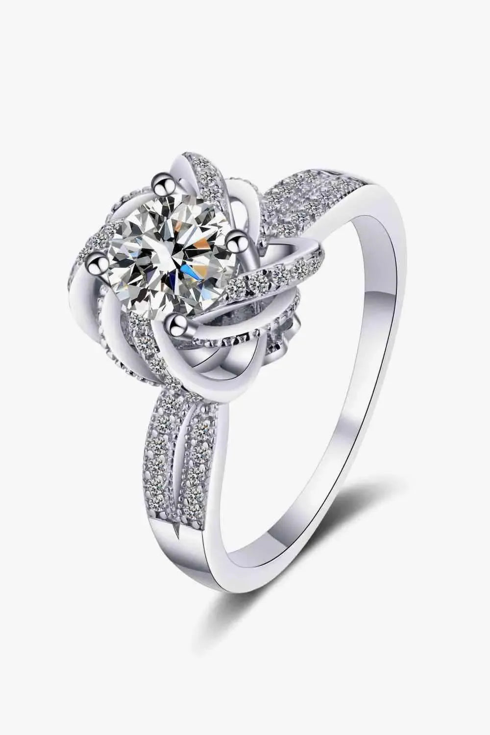 1 Carat Moissanite 925 Sterling Silver Ring Moissanite - Tophatter Daily Deals