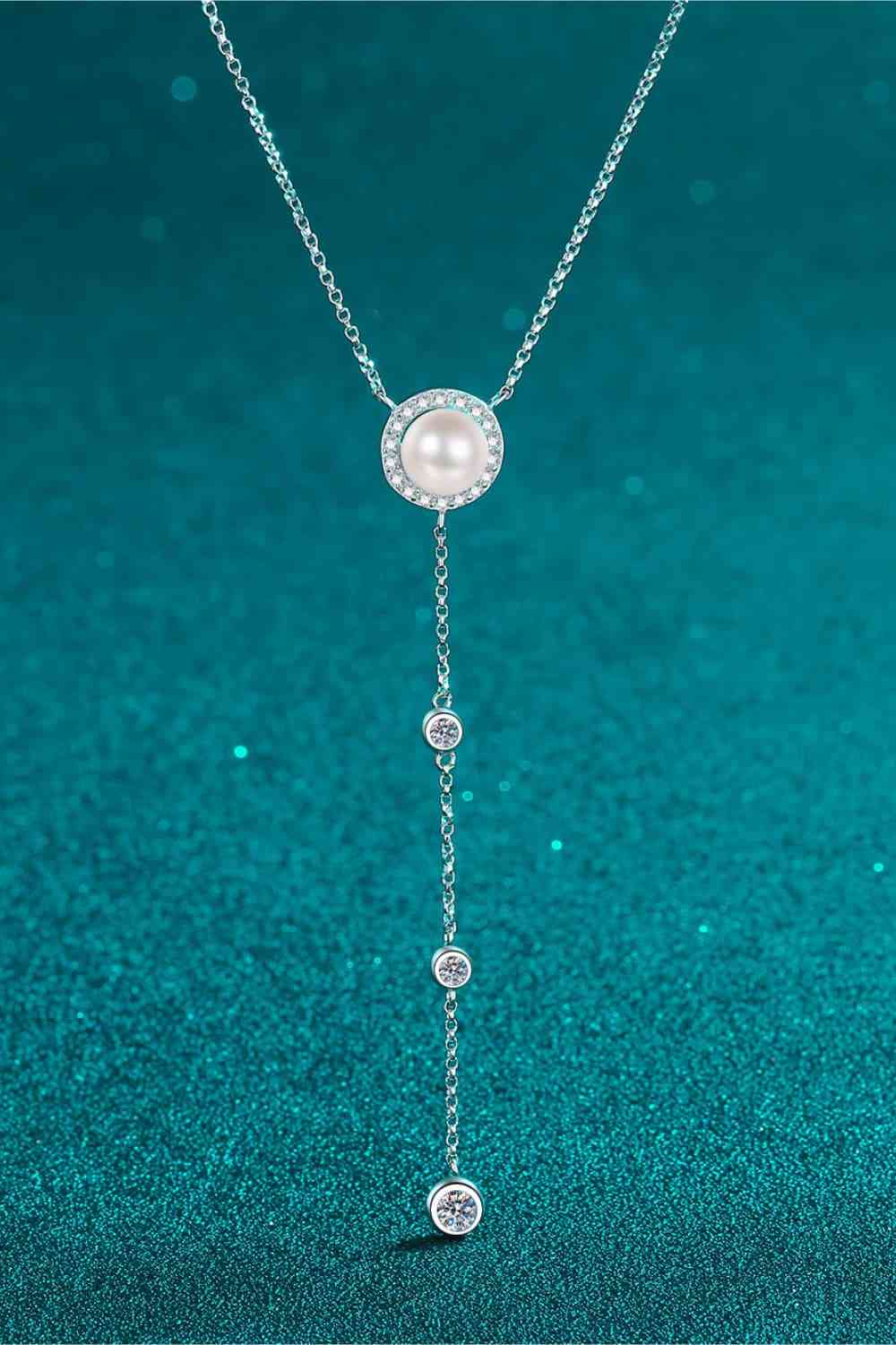 Moissanite Rhodium-Plated Necklace Moissanite - Tophatter Daily Deals