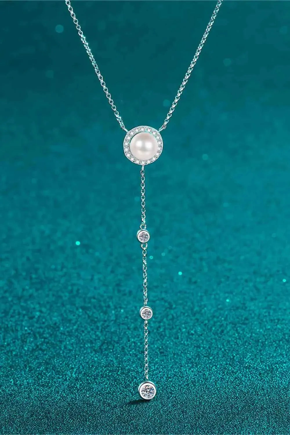 Moissanite Rhodium-Plated Necklace Moissanite - Tophatter Daily Deals