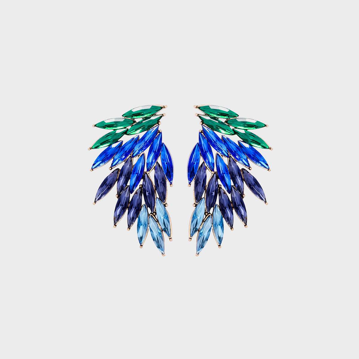 Alloy Acrylic Wing Earrings Royal Blue One Size Earrings - Tophatter Daily Deals