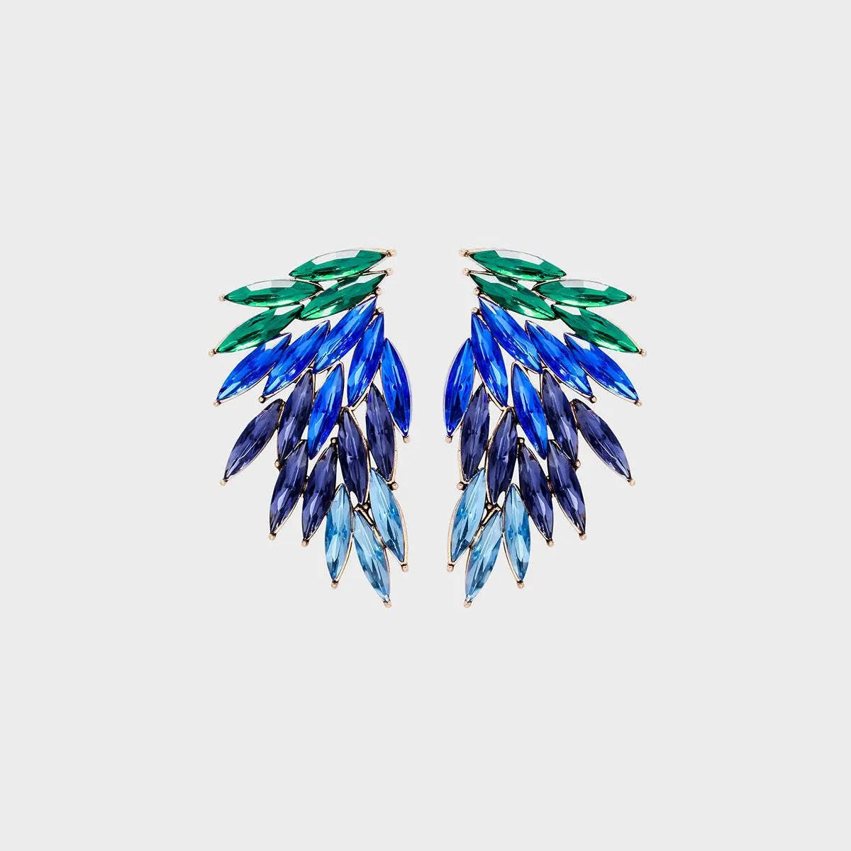 Alloy Acrylic Wing Earrings Royal Blue One Size Earrings - Tophatter Daily Deals