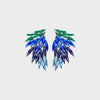 Alloy Acrylic Wing Earrings Royal Blue One Size Earrings - Tophatter Daily Deals