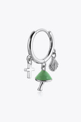 925 Sterling Silver Multi-Charm Drop Earrings Earrings - Tophatter Daily Deals
