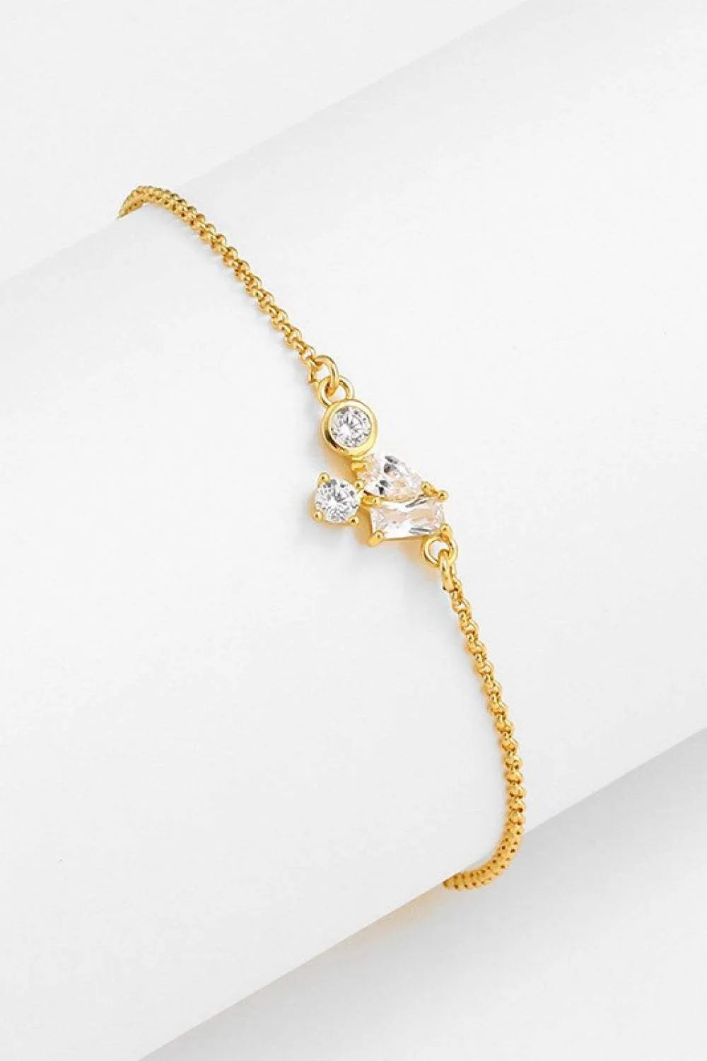 18K Gold Plated Zircon Bracelet Gold One Size Bracelets - Tophatter Daily Deals