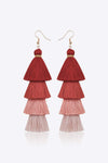 Layered Tassel Earrings Deep Red One Size Earrings - Tophatter Daily Deals