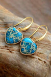 Imperial Jasper Heart Earrings Earrings - Tophatter Daily Deals