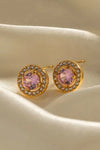 Inlaid Zircon Stainless Steel Stud Earrings Earrings - Tophatter Daily Deals