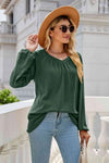 V-Neck Raglan Sleeve Ruched Detail Top Women's T-Shirts - Tophatter Daily Deals