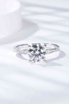 1.5 Carat Moissanite Side Stone Ring Silver Moissanite - Tophatter Daily Deals