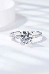 1.5 Carat Moissanite Side Stone Ring Silver Moissanite - Tophatter Daily Deals