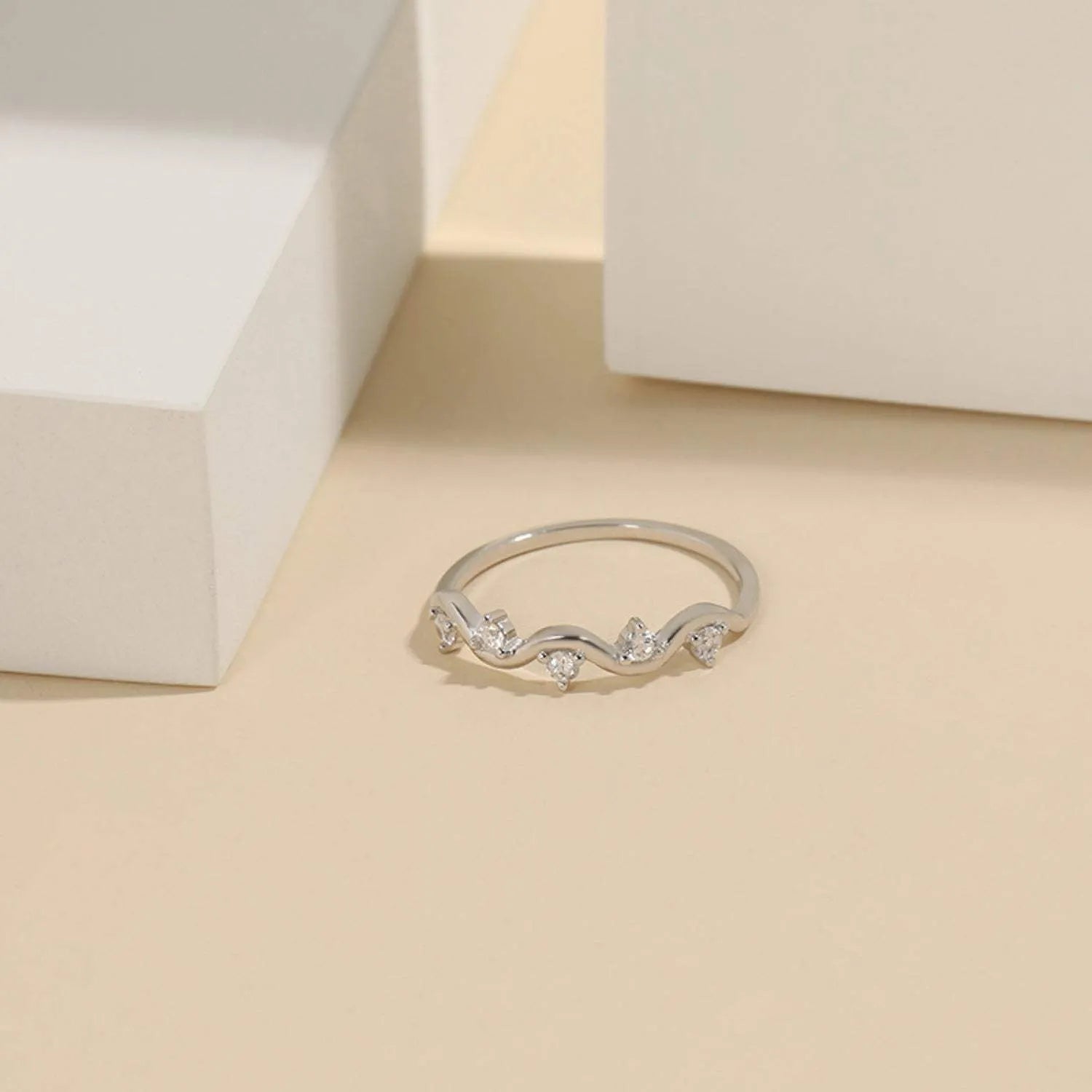 925 Sterling Silver Inlaid Zircon Ring Rings - Tophatter Daily Deals