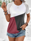 Color Block Raglan Sleeve Round Neck Tee Women's T-Shirts - Tophatter Daily Deals