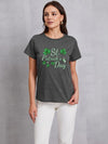 ST. PATRICK'S DAY Round Neck T-Shirt Charcoal Women's T-Shirts - Tophatter Daily Deals