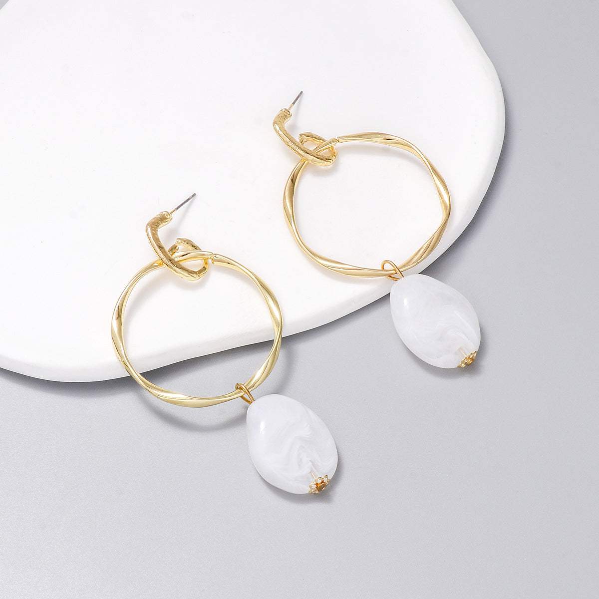 Alloy & Rhinestone Hoop Drop Earrings Earrings - Tophatter Daily Deals