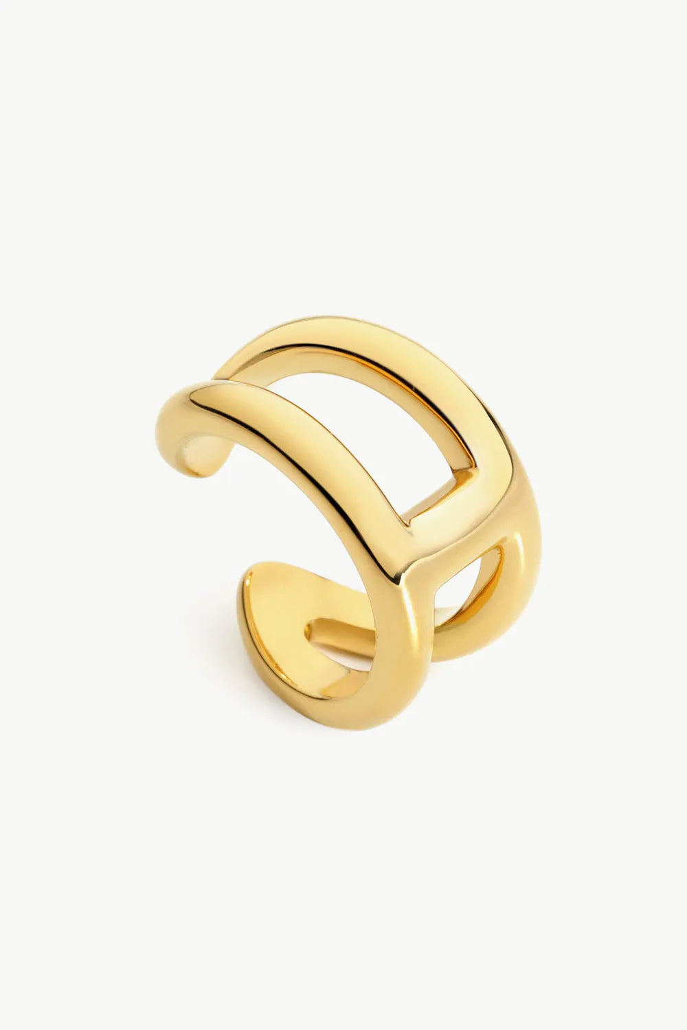 18K Gold Plated Double-Layered Open Ring Gold Rings - Tophatter Daily Deals