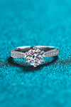 925 Sterling Silver Moissanite Adjustable Ring Moissanite - Tophatter Daily Deals