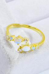 Natural Moonstone and Zircon Open Ring Moonstone - Tophatter Daily Deals