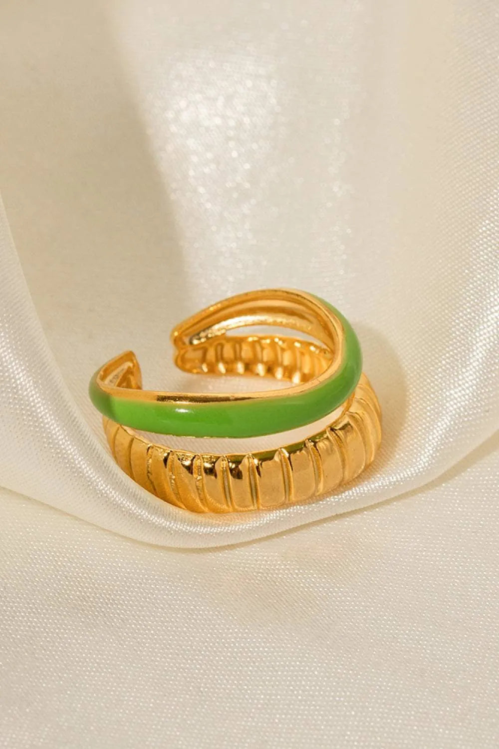 Contrast Stainless Steel Open Ring Rings - Tophatter Daily Deals