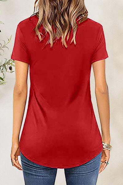 Crisscross Short Sleeve T-Shirt Women's T-Shirts - Tophatter Daily Deals