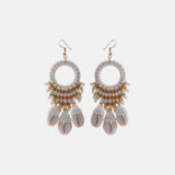 Shell Cotton Cord Brass Dangle Earrings Earrings - Tophatter Daily Deals