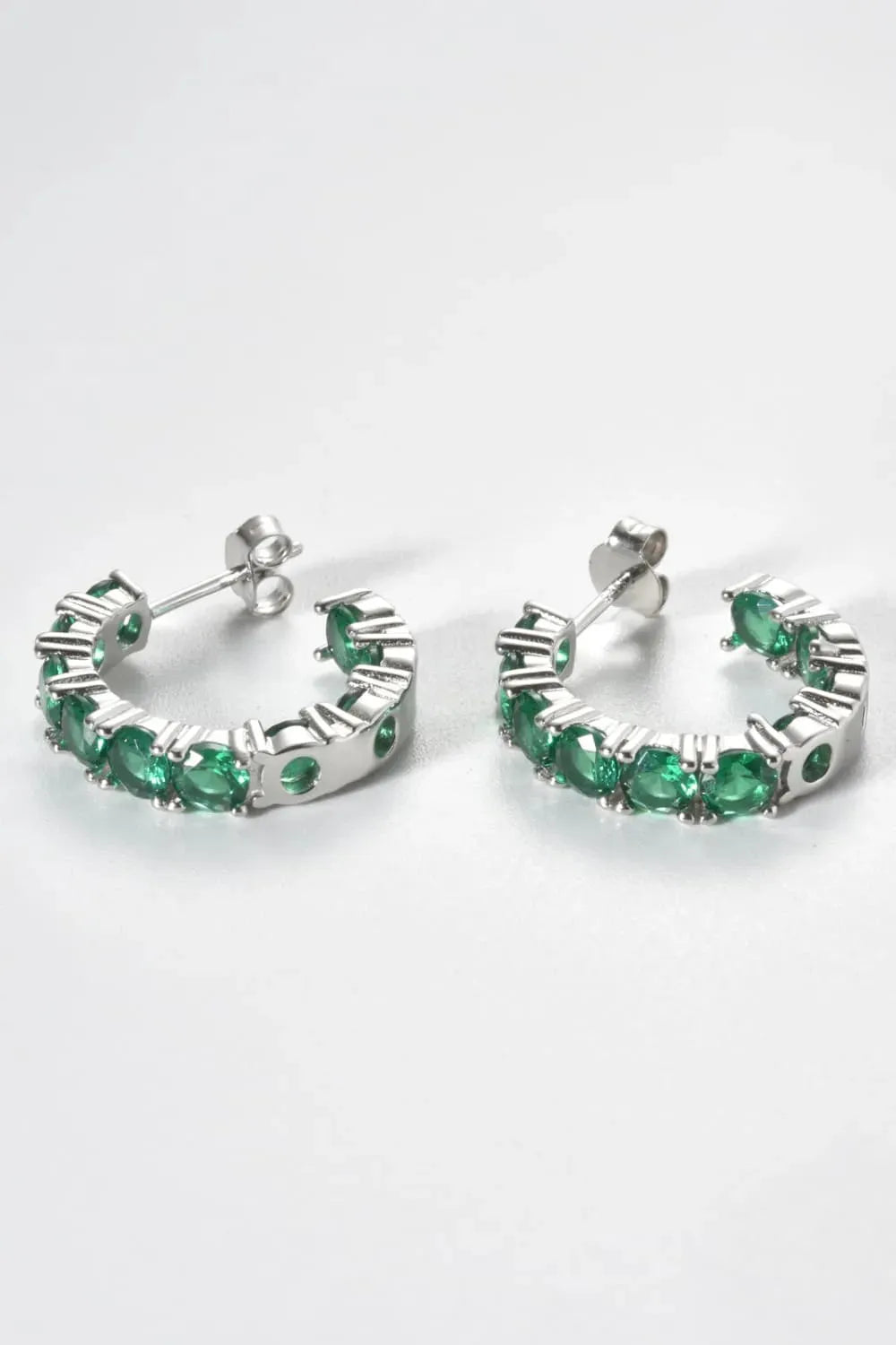 Inlaid Zircon C-Hoop Earrings Earrings - Tophatter Daily Deals