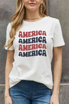 Simply Love AMERICA Graphic Cotton Tee Bleach Women's T-Shirts - Tophatter Daily Deals