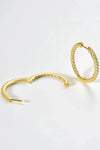 Inlaid Zircon 925 Sterling Silver Huggie Earrings Earrings - Tophatter Daily Deals