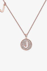 Moissanite A to J Pendant Necklace J One Size Moissanite - Tophatter Daily Deals