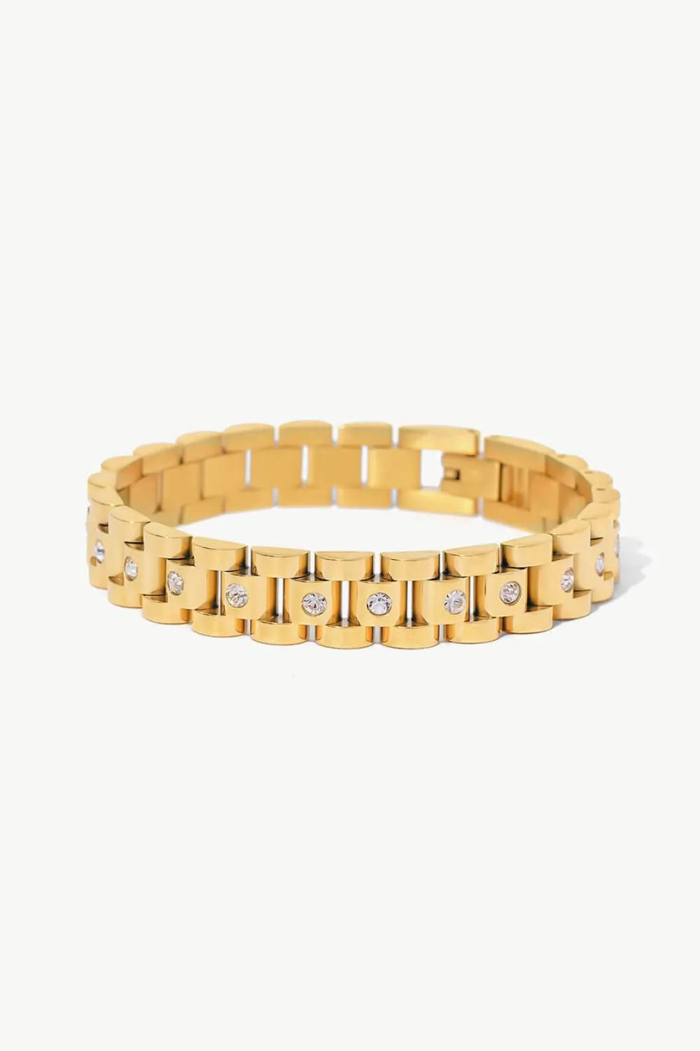18K Gold-Plated Watch Band Bracelet Gold One Size Bracelets - Tophatter Daily Deals