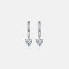 1 Carat Moissanite 925 Sterling Silver Heart Earrings Silver One Size Moissanite - Tophatter Daily Deals