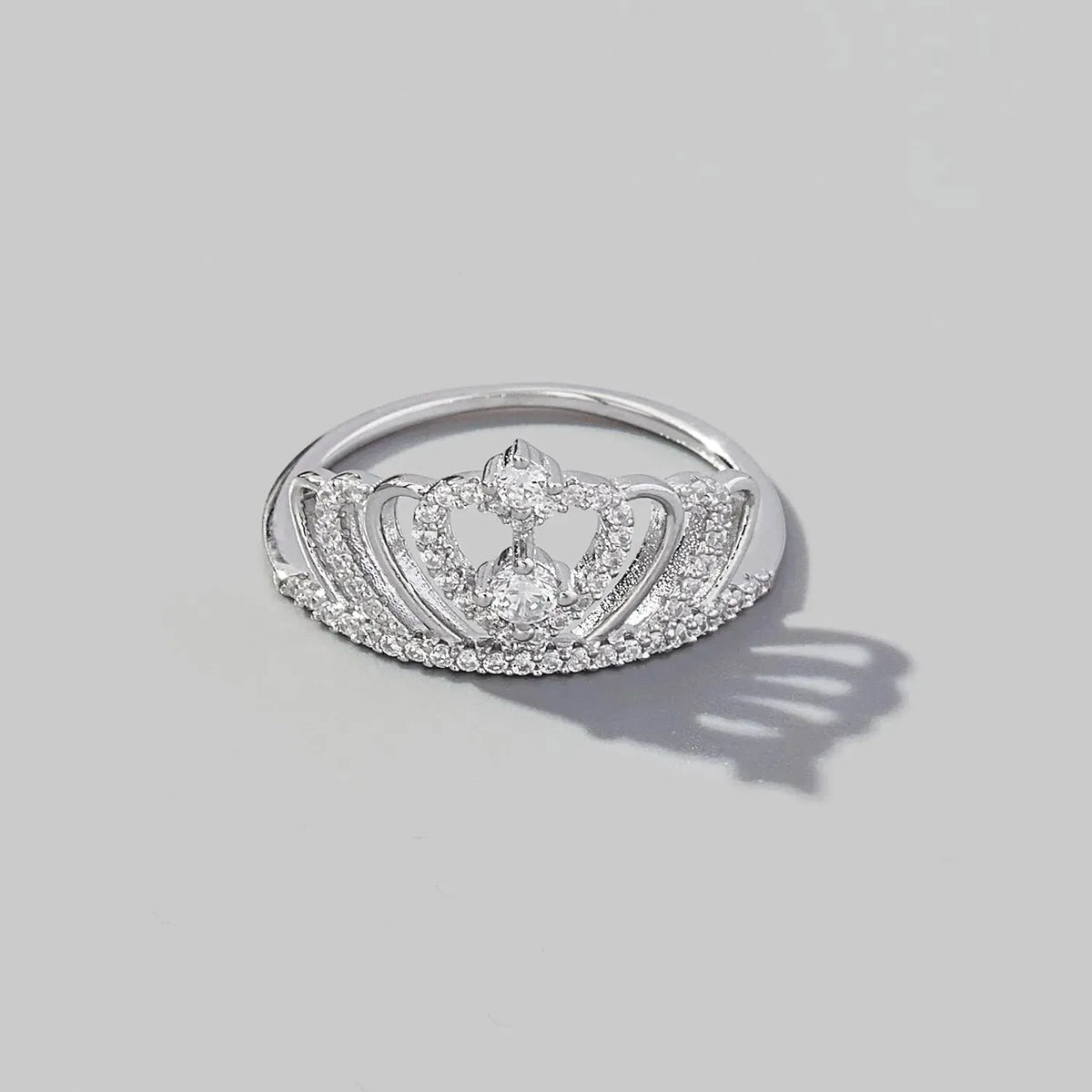 Crown Shape Zircon 925 Sterling Silver Ring Silver Rings - Tophatter Daily Deals