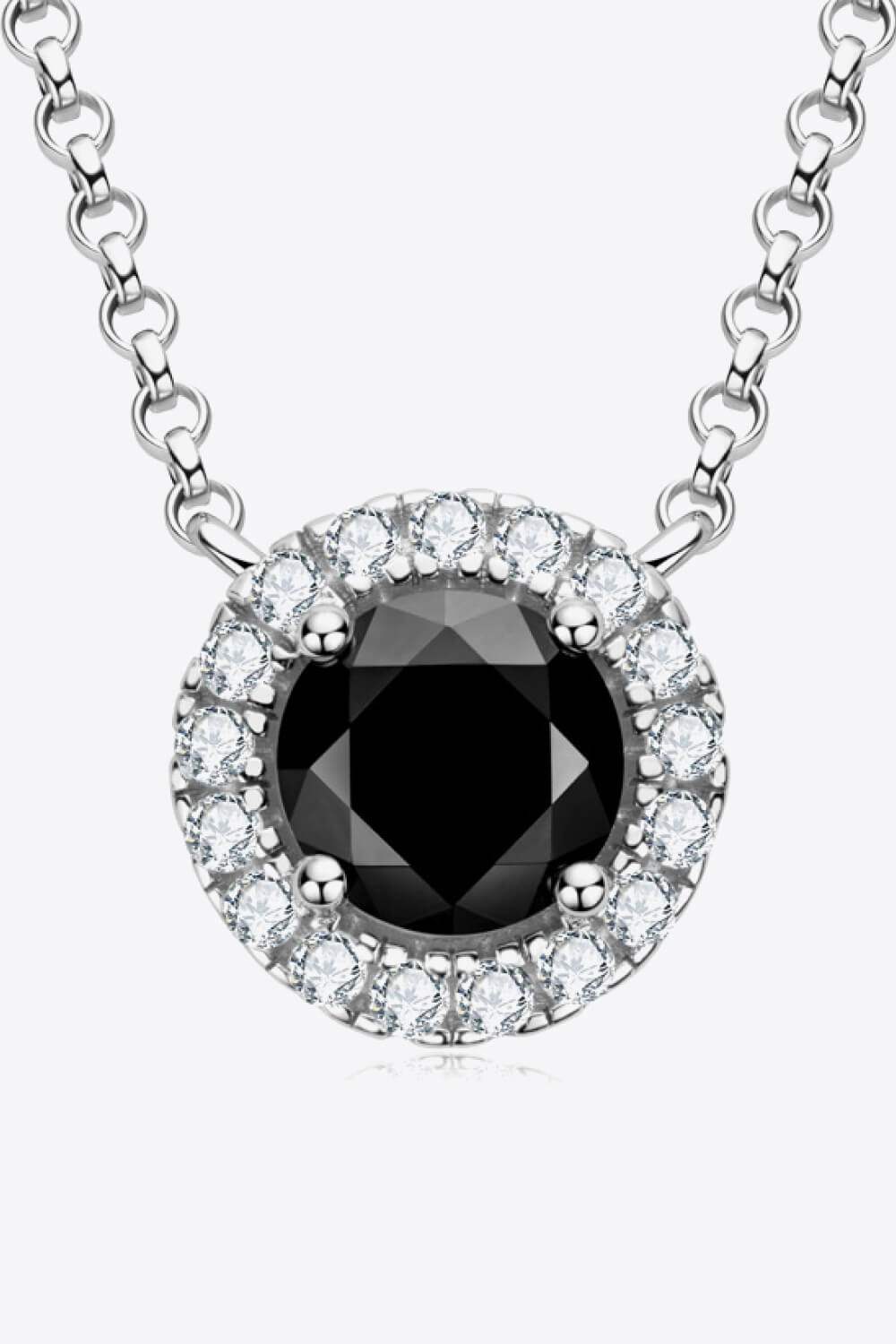 Two-Tone 1 Carat Moissanite Round Pendant Necklace Moissanite - Tophatter Daily Deals