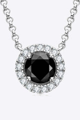 Two-Tone 1 Carat Moissanite Round Pendant Necklace Moissanite - Tophatter Daily Deals
