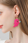 Ghost Shape Synthetic Pearl Dangle Earrings Hot Pink One Size Earrings - Tophatter Daily Deals