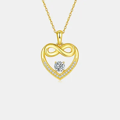 Moissanite 925 Sterling Silver Heart Necklace Moissanite - Tophatter Daily Deals