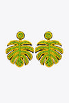 Beaded Banana Leaf Earrings Mustard One Size Earrings - Tophatter Daily Deals