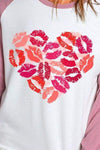 Lip Graphic Round Neck Long Sleeve T-Shirt Women's T-Shirts - Tophatter Daily Deals