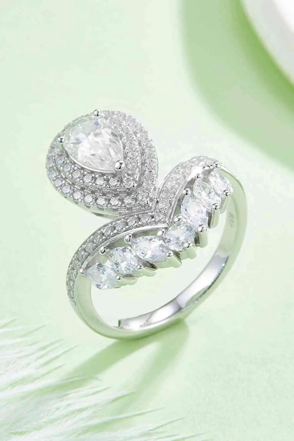 1 Carat Moissanite 925 Sterling Silver Crown Ring Silver Moissanite - Tophatter Daily Deals