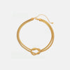 Double Layered Knot Herringbone Choker Necklace Gold One Size Necklaces - Tophatter Daily Deals