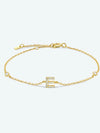A To F Zircon 925 Sterling Silver Bracelet E-Gold One Size Bracelets - Tophatter Daily Deals