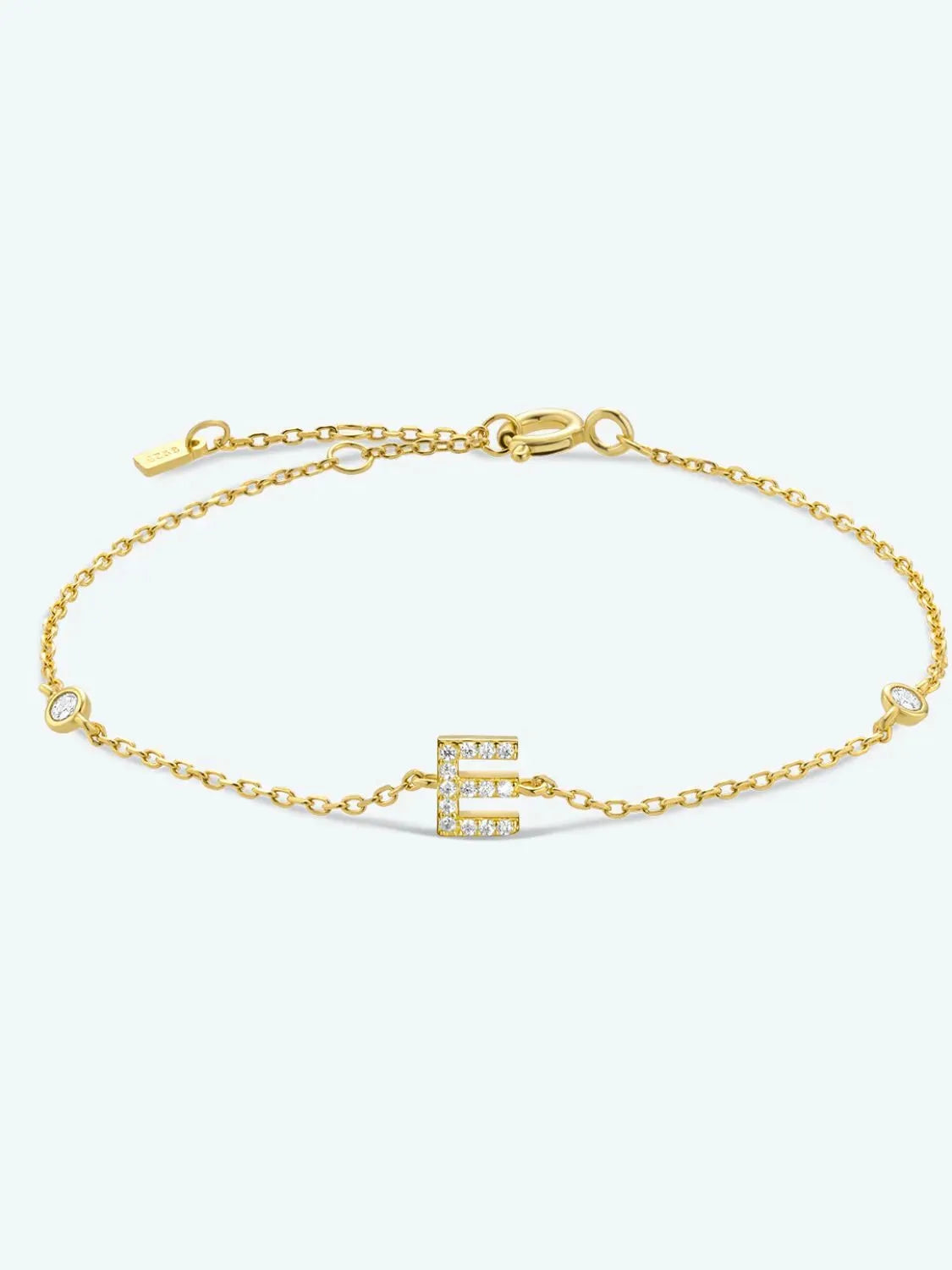 A To F Zircon 925 Sterling Silver Bracelet E-Gold One Size Bracelets - Tophatter Daily Deals