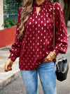 Mock Neck Cutout Lantern Sleeve Blouse Blouses - Tophatter Daily Deals