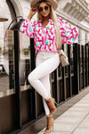 Printed V-Neck Balloon Sleeve Blouse Blouses - Tophatter Daily Deals