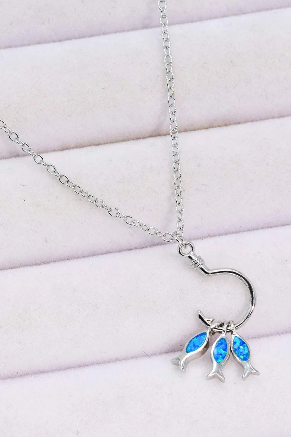 Opal Fish 925 Sterling Silver Necklace Opal - Tophatter Daily Deals
