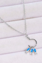 Opal Fish 925 Sterling Silver Necklace Opal - Tophatter Daily Deals